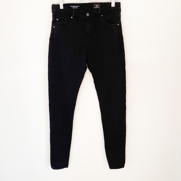 Ag The Farrah High-Rise Skinny Jeans | Black - Picture 5 of 12